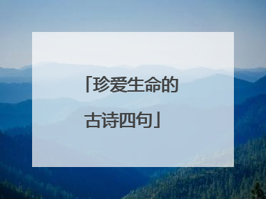 珍爱生命的古诗四句