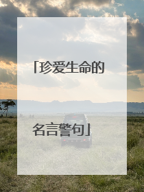 珍爱生命的名言警句