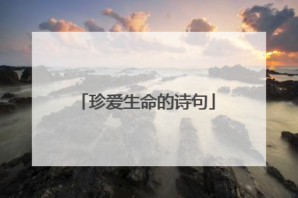 珍爱生命的诗句