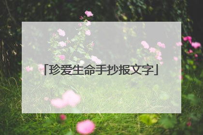 珍爱生命手抄报文字