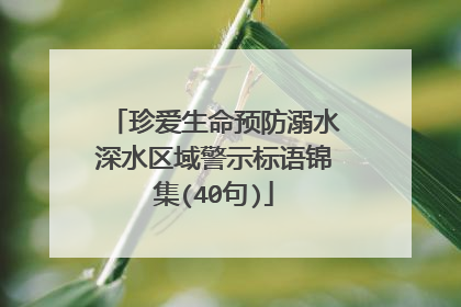 珍爱生命预防溺水深水区域警示标语锦集(40句)