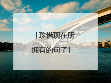 珍惜现在所拥有的句子