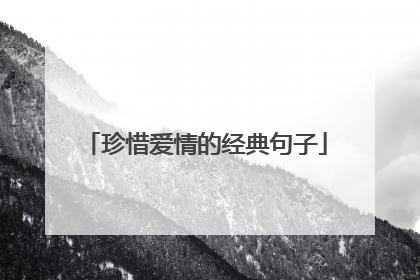 珍惜爱情的经典句子