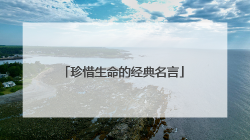 珍惜生命的经典名言