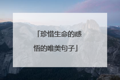 珍惜生命的感悟的唯美句子