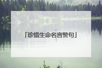 珍惜生命名言警句