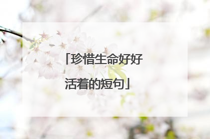 珍惜生命好好活着的短句
