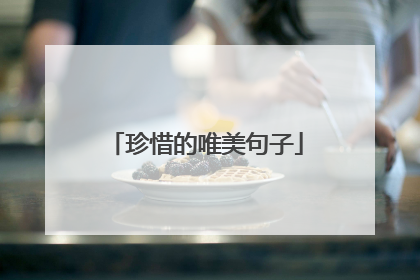 珍惜的唯美句子