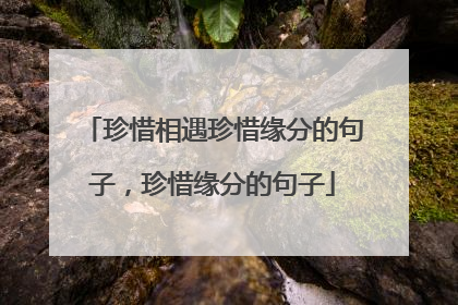 珍惜相遇珍惜缘分的句子，珍惜缘分的句子