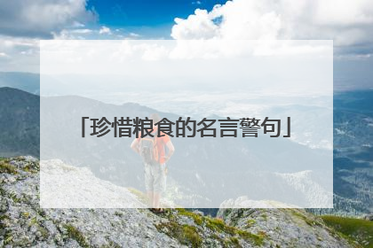 珍惜粮食的名言警句
