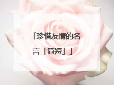 珍惜友情的名言「简短」