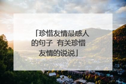 珍惜友情最感人的句子 有关珍惜友情的说说