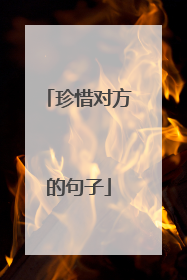 珍惜对方的句子