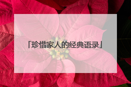 珍惜家人的经典语录