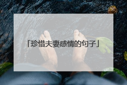 珍惜夫妻感情的句子