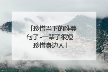 珍惜当下的唯美句子-一辈子很短珍惜身边人