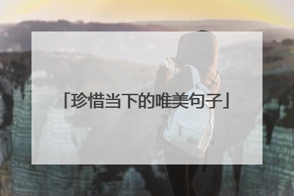 珍惜当下的唯美句子
