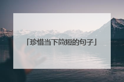 珍惜当下简短的句子