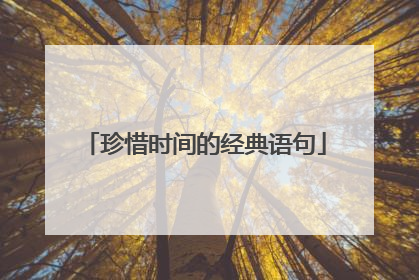 珍惜时间的经典语句