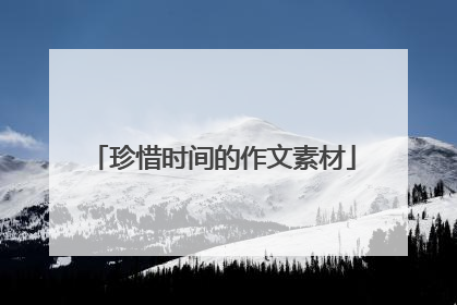 珍惜时间的作文素材