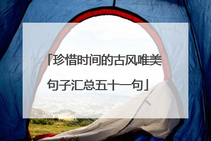 珍惜时间的古风唯美句子汇总五十一句