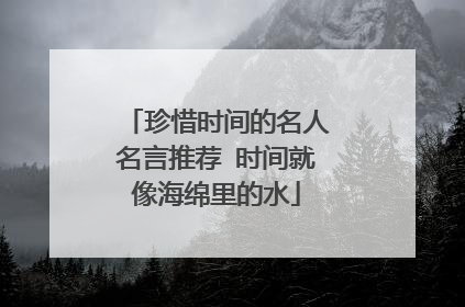 珍惜时间的名人名言推荐 时间就像海绵里的水