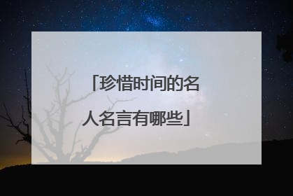 珍惜时间的名人名言有哪些