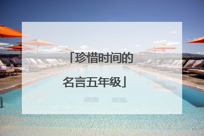 珍惜时间的名言五年级