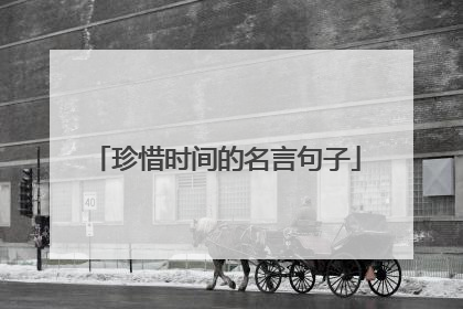 珍惜时间的名言句子