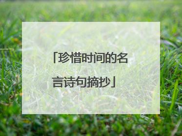 珍惜时间的名言诗句摘抄