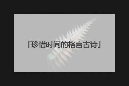 珍惜时间的格言古诗