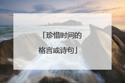 珍惜时间的格言或诗句