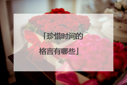 珍惜时间的格言有哪些