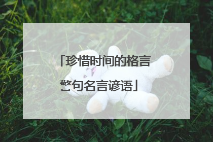 珍惜时间的格言警句名言谚语