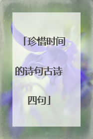 珍惜时间的诗句古诗四句