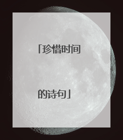 珍惜时间的诗句