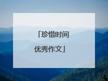 珍惜时间优秀作文