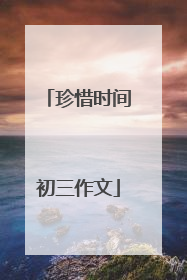 珍惜时间初三作文