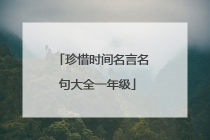 珍惜时间名言名句大全一年级