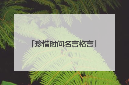 珍惜时间名言格言