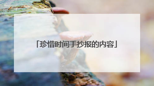 珍惜时间手抄报的内容