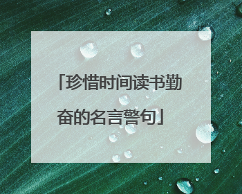 珍惜时间读书勤奋的名言警句
