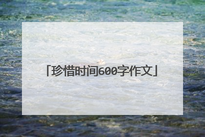 珍惜时间600字作文