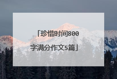 珍惜时间800字满分作文5篇