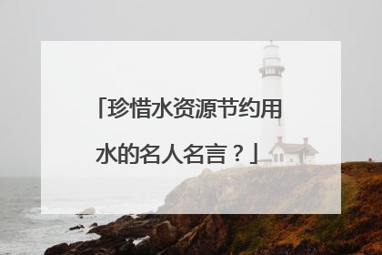 珍惜水资源节约用水的名人名言?