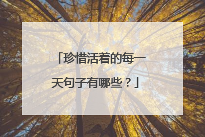 珍惜活着的每一天句子有哪些?