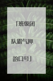 班级团队霸气押韵口号