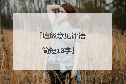 班级意见评语简短10字