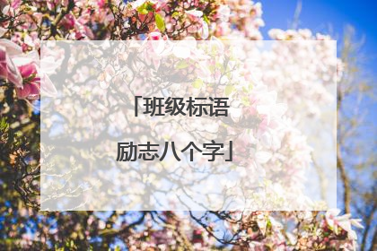 班级标语 励志八个字