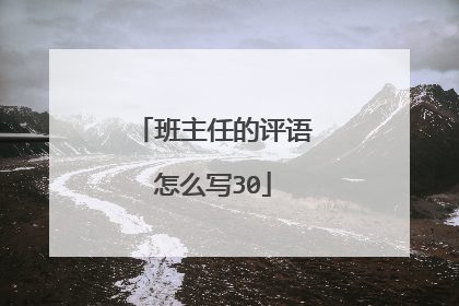 班主任的评语怎么写30
